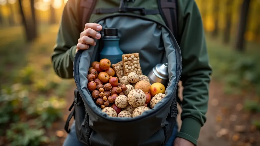Sporta uzdevis ar dažādiem uztura produktiem — graudiem, riekstiem, enerģijas bāri